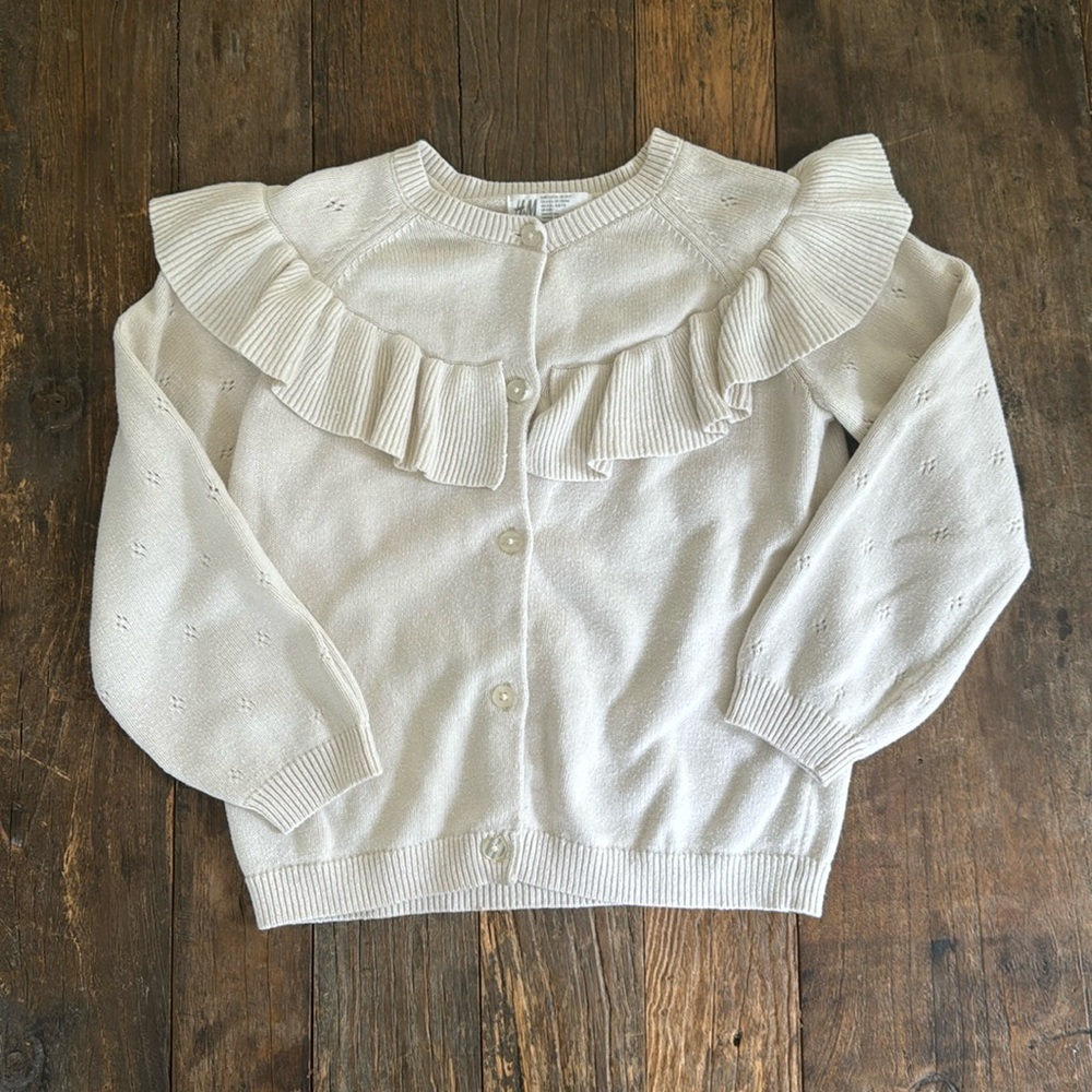 H&M Girls Ruffle Collar Cardigan size 6x/7